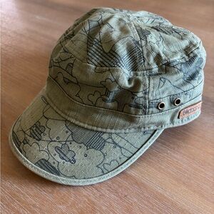 Billabong Women’s Army Green With Black Print Mao Military Style Cap, Small